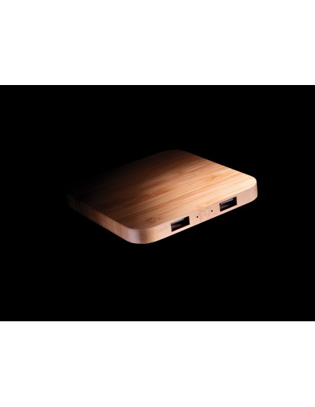 Caricatore wireless 5W in bambù con USB